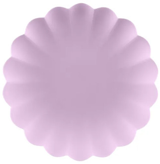 Violet Kunststof Borden Kartelrand 22cm (4st) Paars - Lila