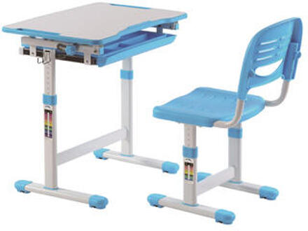 Vipack Kinderbureau verstelbaar Comfortline 201 met stoel blauw en wit Multicolor