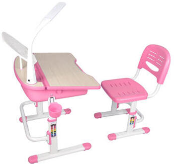 Vipack Kinderbureau verstelbaar Comfortline 301 met stoel roze en wit Multicolor