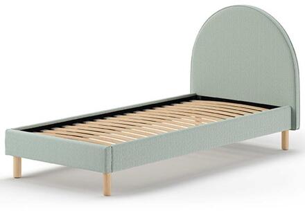Vipack Leen Bakker - Eenpersoonsbed Maeva - 212x97x107 Cm - E Bouclé Stof - Textiel - Groen