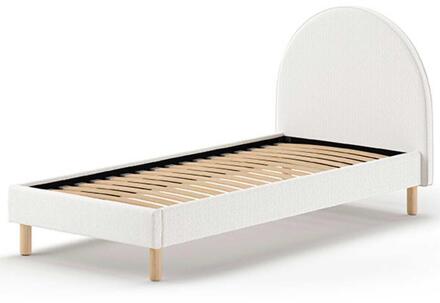 Vipack Leen Bakker - Eenpersoonsbed Maeva - 212x97x107 Cm - Te Bouclé Stof - Textiel - Wit