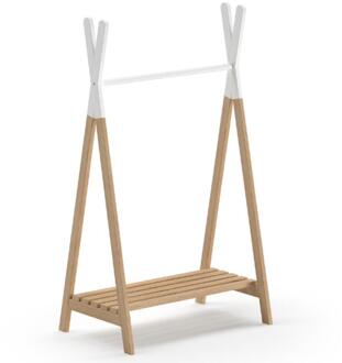 Vipack Leen Bakker - Kledingrek Voor Kinderen Kiddy - Grenen/wit - Hout - Bruin - 132x50x74 Cm