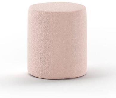 Vipack Leen Bakker - Vipack Poef Moon - 41x41 Cm - Bouclé Stof - Textiel - Roze