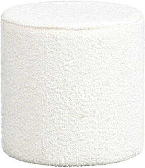 Vipack Leen Bakker - Vipack Poef Moon - 41x41 Cm - Te Bouclé Stof - Textiel - Wit