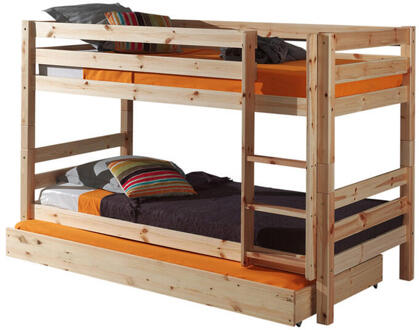 Vipack Leen Bakker - Vipack Stapelbed Pino Met Onderbed - 140x103x208 Cm - Grenenhout - Beige