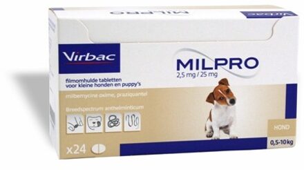 Virbac Milpro Kleine honden en puppies 24 tabletten