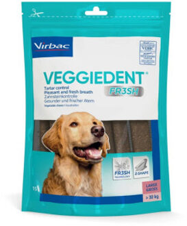 Virbac Veggiedent kauwstrips hond L 30+ kg (15 st.) 1 verpakking