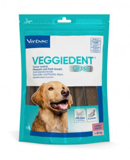 Virbac Veggiedent kauwstrips hond L 30+ kg (15 st.) 3 verpakkingen