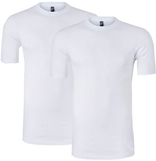 Virginia Long Wit Ronde Hals Heren T-shirt 2-Pack - S