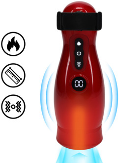 Virtuo - Suction and Vibration Masturbator Pump with Phone Attachment - Metallic Red