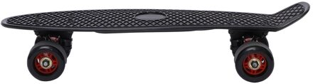 Vis Board Mini Cruiser Skateboard Kinderen Scooter Longboard Skate Boards Retro Board Wiel Truck Lagers Knipperende Grote Wiel zwart rood
