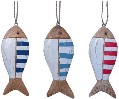 Vis hanger hout 16x6x2cm verschillende