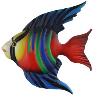 Vis Ijzer Opknoping Ornament Creatieve Opknoping Wall Art Decor Craft Decoratie blauw