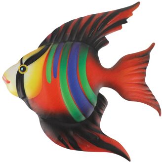 Vis Ijzer Opknoping Ornament Creatieve Opknoping Wall Art Decor Craft Decoratie rood