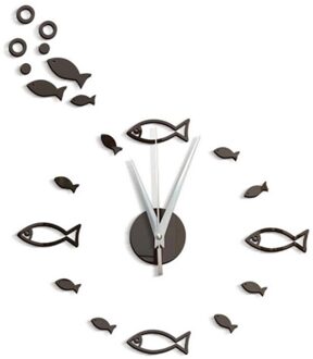 Vis Met Bubble Wandklok 3d Diy Acryl Spiegel Wandklok Slaapkamer Woonkamer Decoratie Muur Plakken Klok Stickers Living