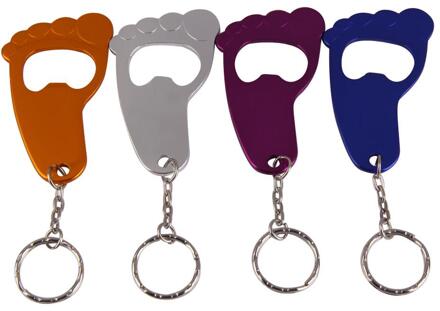 Vis Vorm Bierfles Opener Fishbone Aluminium Flesopener Sleutelhanger Ring Keuken Tool Trinket Willekeurige Footboard willekeurig