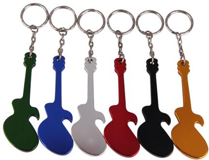 Vis Vorm Bierfles Opener Fishbone Aluminium Flesopener Sleutelhanger Ring Keuken Tool Trinket Willekeurige guitar willekeurig