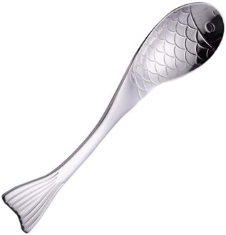 Vis Vorm Soep Lepel Roestvrij Stalen Lepel Rvs Pollepel Vis Diner Lepel) zilver 1