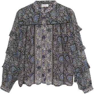 Viscose blouse met print Camilla  blauw - L,