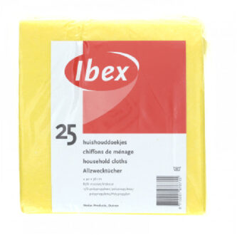 Viscose dweilen/schoonmaakdoekjes - 25x stuks - geel - hoog absorberend - 38 x 40 cm