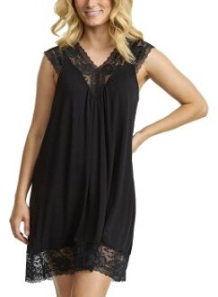 Viscose Plain Sleeveless Nightdress Blauw,Zwart,Groen,Roze,Beige,Wit,Rood - X-Small,Small,Medium,Large,X-Large,XX-Large,3XL