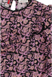 Viscose wijde blouse autumn flower voor meisjes in de kleur Bruin - 104