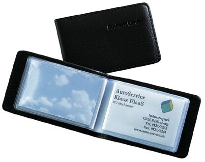 Visitekaartenmap Sigel VZ170 voor 40kaarten leer zwart