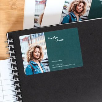 Visitekaartjes stickers liggend - Set van 52