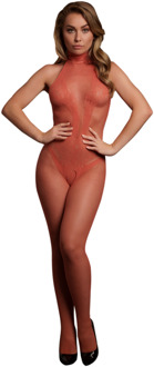 Visnet en kant bodystocking - Eén maat