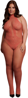 Visnet en Kant Bodystocking - Koning Maat