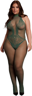 Visnet en Kant Bodystocking - Koningin Maat