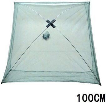 Visnet Opvouwbaar Opvouwbare Mesh Nylon Visnet Aas Trap Cast Dip Krab Garnalen Netten Automatische Val Outdoor Visnet Draagbare 100CM