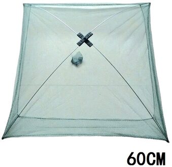 Visnet Opvouwbaar Opvouwbare Mesh Nylon Visnet Aas Trap Cast Dip Krab Garnalen Netten Automatische Val Outdoor Visnet Draagbare 60CM