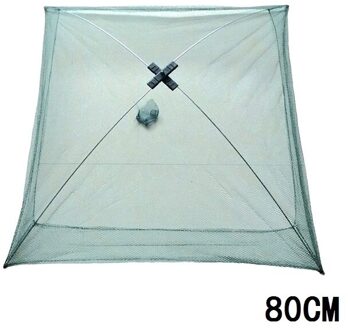 Visnet Opvouwbaar Opvouwbare Mesh Nylon Visnet Aas Trap Cast Dip Krab Garnalen Netten Automatische Val Outdoor Visnet Draagbare 80CM
