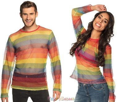 Visnet Shirt Regenboog Unisex Multikleur - Print