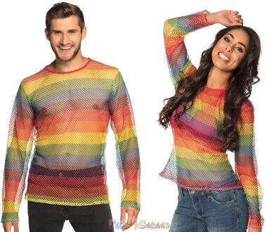 Visnet Shirt Regenboog Unisex Multikleur - Print