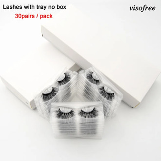Visofree 30/40/100 Pairs 3D Mink Lashes With Tray No Box Handmade Full Strip Lashes Mink False Eyelashes Makeup eyelashes cilios