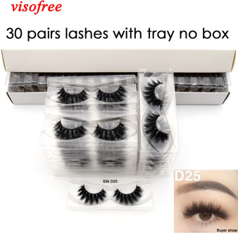 Visofree 30 Pairs/lot 3D Faux Mink Lashes With Tray No Box Handmade Full Strip Eye Lashes Fake Eyelashes Makeup eyelashes cilios