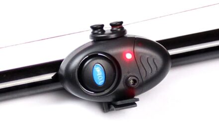 Vissen Elektronische Led Light Fish Bite Luid Sound Alarm Klok Clip On Hengel Zwart Visgerei Fishfinder
