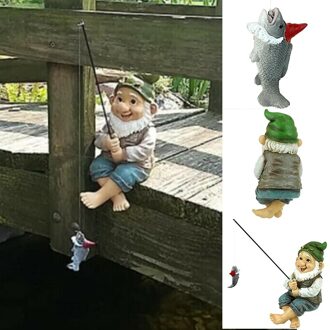 Vissen Gnome Sitter Tuin Gnome Standbeeld Leuke Outdoor Decoratie Décoration De Jardin Tuin Accessoires Ogrod Jardineria