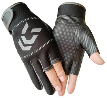Vissen Handschoenen Outdoor 3 Vingers Cut Vissen Handschoenen Waterdichte Vissen Accessoires Karper Vissen Zomer Half-Vinger Handschoenen zwart
