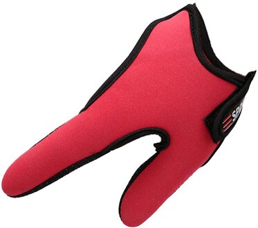 Vissen Handschoenen Protector Twee Vinger Anti-Cut Anti Slip Visgerei Handschoenen Vinger Casting Handschoen Vissen Accessoire Rood