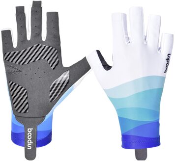 Vissen Handschoenen Zon Uv Bescherming Antislip Sneldrogende Handschoenen Ademende Ice Zijde Vis Handschoenen Voor Vissen Apparatuur accessoires Blauw / XL