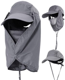 Vissen Hoed Uv Bescherming Zonnehoed Folding Verwisselbare Zomer Mannen Vrouwen Zon Cap Voor Wandelen Strand DO2 donker grijs