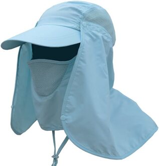 Vissen Hoed Uv Bescherming Zonnehoed Folding Verwisselbare Zomer Mannen Vrouwen Zon Cap Voor Wandelen Strand DO2 meer blauw