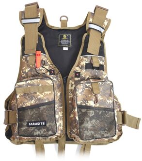 Vissen Levensreddende Vest Multi Zakken Verstelbare Afneembare Schuim Vest Jasje Jungle Game Cs Battle Levensreddende Kleding 2