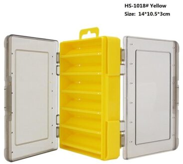 Vissen Lokken Box Draagbare Dubbelzijdig Kunstmatige Aas Case Organizer Lokken Visgerei Vissen Apparatuur Accessoires 12 Compart geel