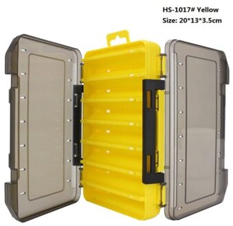 Vissen Lokken Box Draagbare Dubbelzijdig Kunstmatige Aas Case Organizer Lokken Visgerei Vissen Apparatuur Accessoires 14 Compart geel