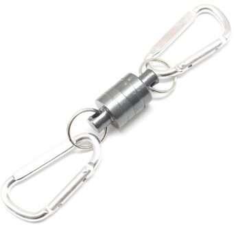 Vissen Magnetische Gesp Multifunctionele Magnetische Netto Release Vliegvissen Sterke Trein Net Houder Lanyard Kabel Pull Max 4Kg grijs