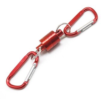 Vissen Magnetische Gesp Multifunctionele Magnetische Netto Release Vliegvissen Sterke Trein Net Houder Lanyard Kabel Pull Max 4Kg Rood